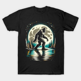 Moon Bigfoot Sasquatch Cool Bigfoot T-Shirt